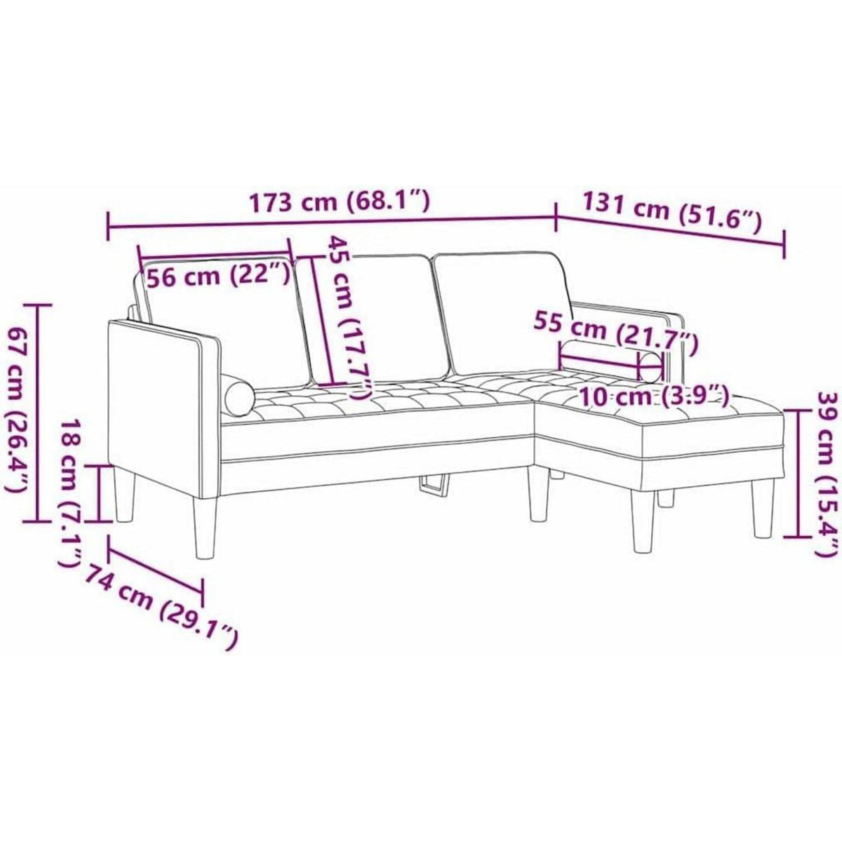 Ecksofa L-Form Hellgrau – Modernes Sofa Set mit Stoffbezug