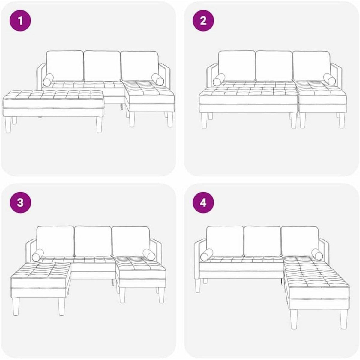 Ecksofa L-Form Hellgrau – Modernes Sofa Set mit Stoffbezug