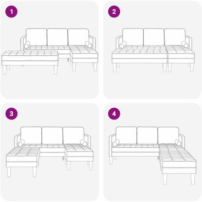 Ecksofa L-Form Hellgrau – Modernes Sofa Set mit Stoffbezug