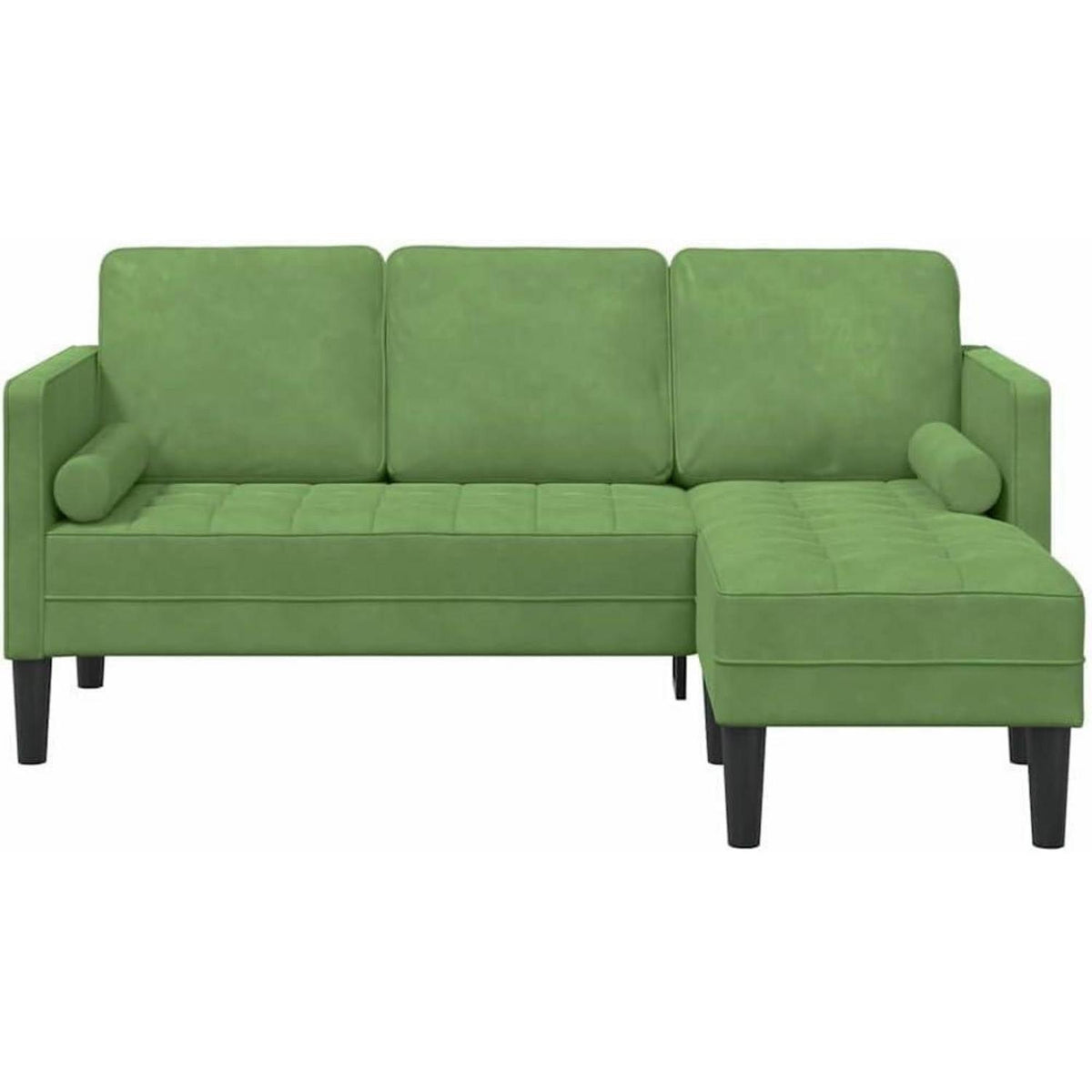 Ecksofa L-Form Hellgrün Samt 173x131x67 cm Wasserdicht