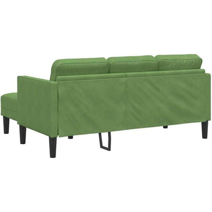 Ecksofa L-Form Hellgrün Samt 173x131x67 cm Wasserdicht