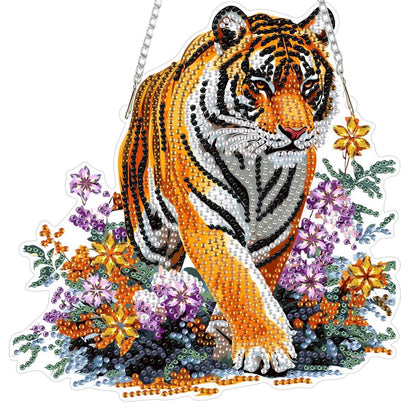 5D Diamantmalerei Fensterbild Tiger Grün Suncatcher Bausatz