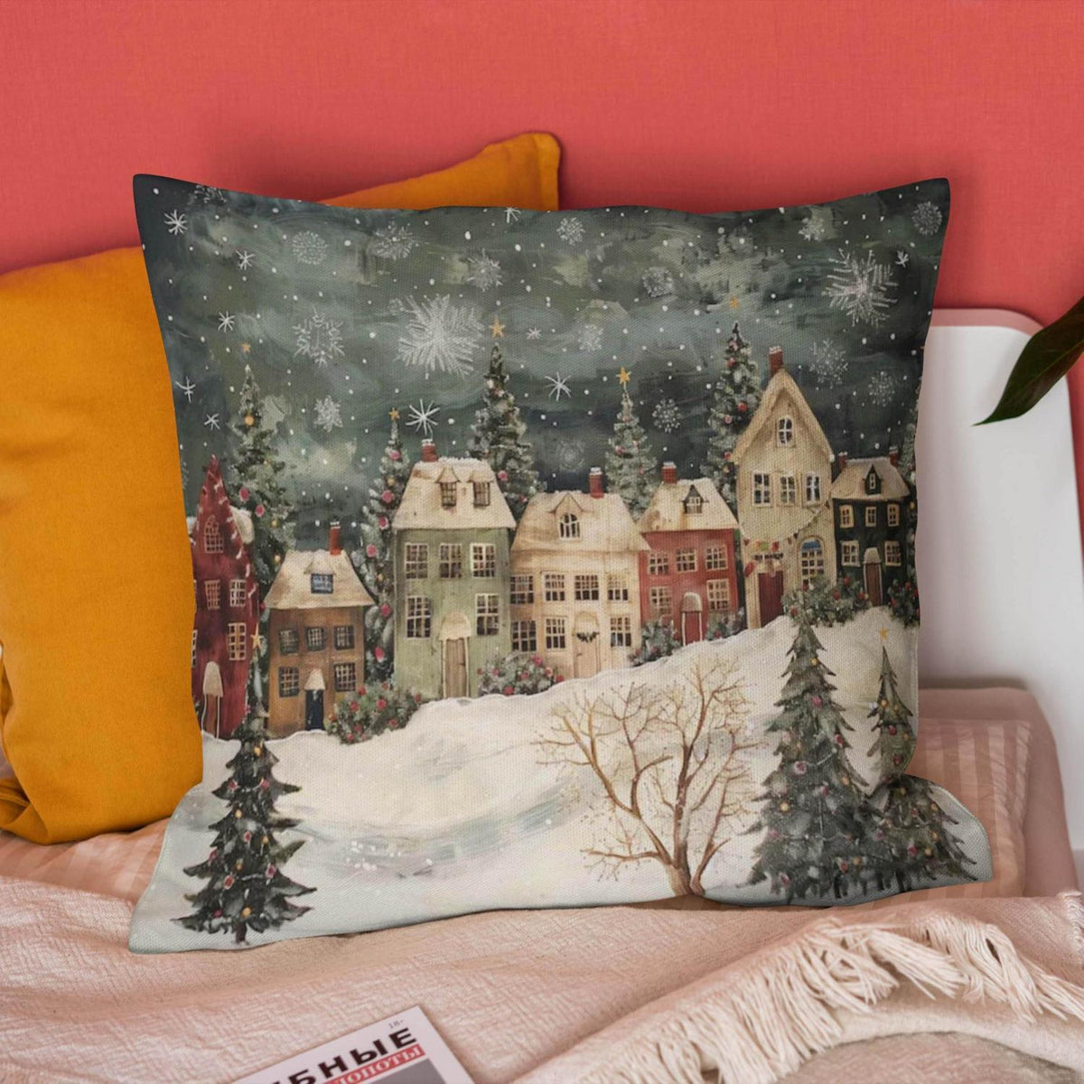 Weihnachtlicher Kissenbezug 45x45 cm - Frohe Weihnachten Deko