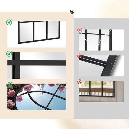 Gotischer Bogenspiegel 75x120cm – Wandspiegel für Garten & Wohnzimmer