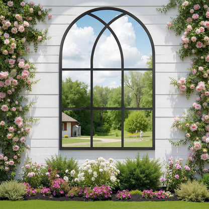 Gotischer Bogenspiegel 75x100cm - Wandspiegel für Garten & Wohnzimmer