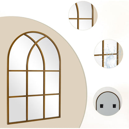 Gotischer Bogenspiegel 75x100cm – Wandspiegel für Garten & Wohnzimmer