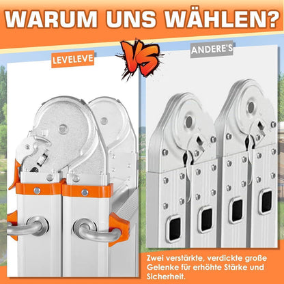 6-Stufen Mehrzweckleiter – Stehleiter & Ausziehleiter 6m