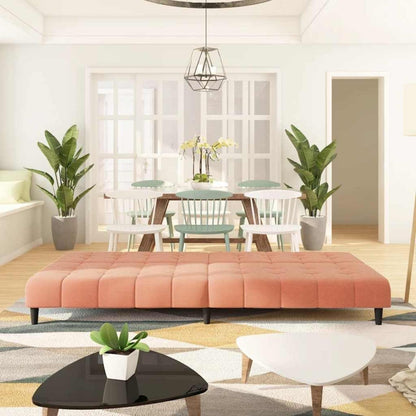 Klappbares Schlafsofa Rosa Samt – 2-Sitzer Couch mit Bettfunktion