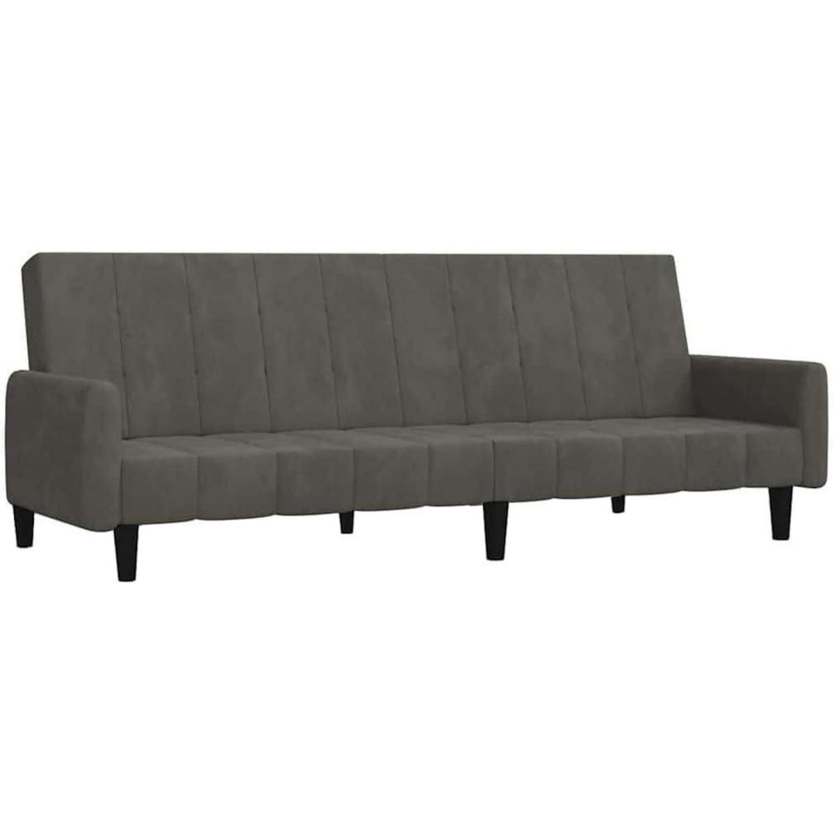 Schlafsessel Dunkelgrau Samt – 2-Sitzer Klappsofa mit Bettfunktion