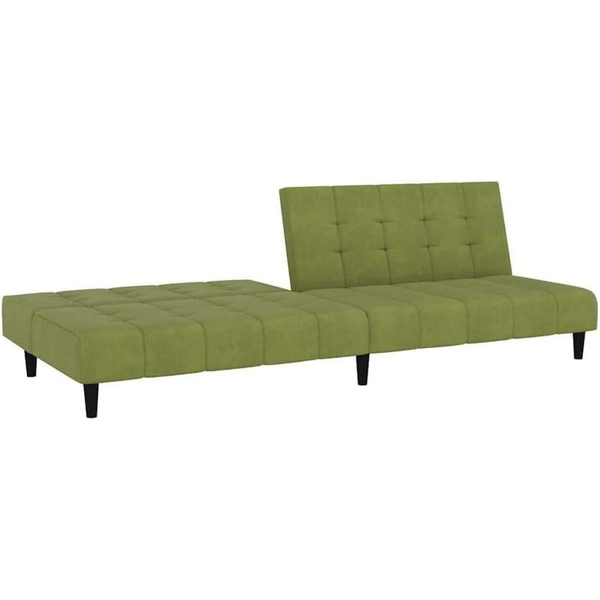 Schlafsofa 2-Sitzer, Hellgrün Samt, Bettcouch für Wohnungen