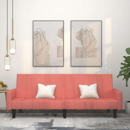 Klappbares Schlafsofa Rosa Samt – 2-Sitzer Bettsofa für Wohnzimmer