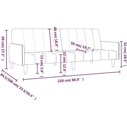 Klappbares Schlafsofa Rosa Samt – 2-Sitzer Bettsofa für Wohnzimmer