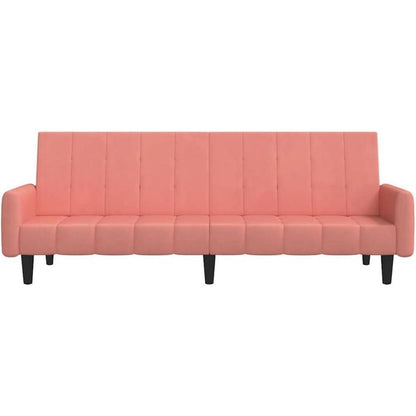Klappbares Schlafsofa Rosa Samt – 2-Sitzer Bettsofa für Wohnzimmer