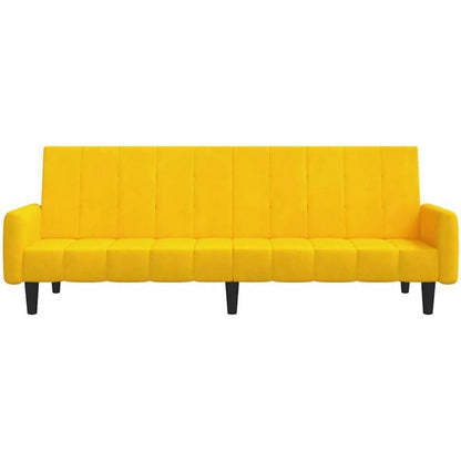 Schlafsofa 2-Sitzer Gelb Samt – Komfortables Bett für Wohnungen