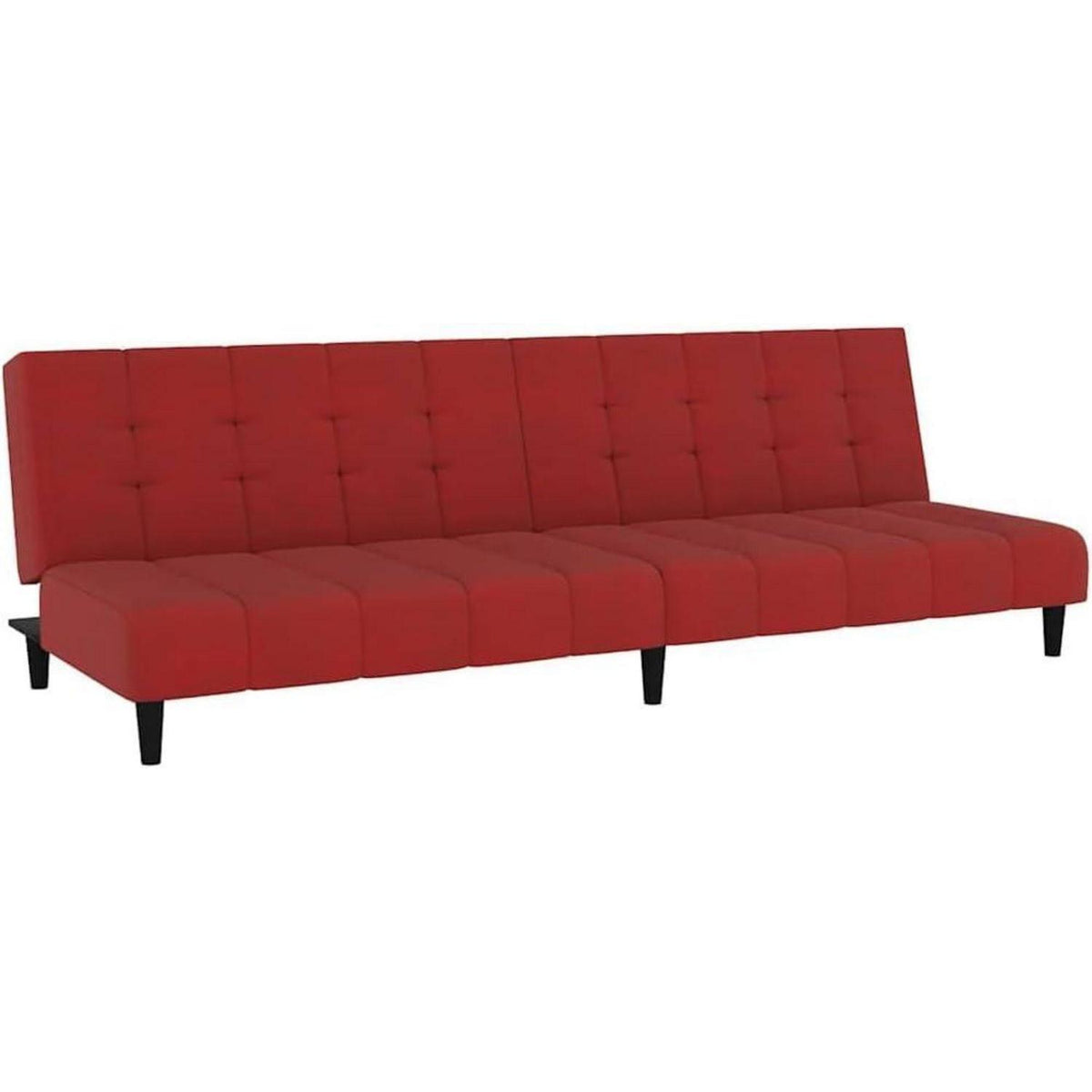 Trennbares Schlafsofa Weinrot – Samt 2-Sitzer für Wohnzimmer