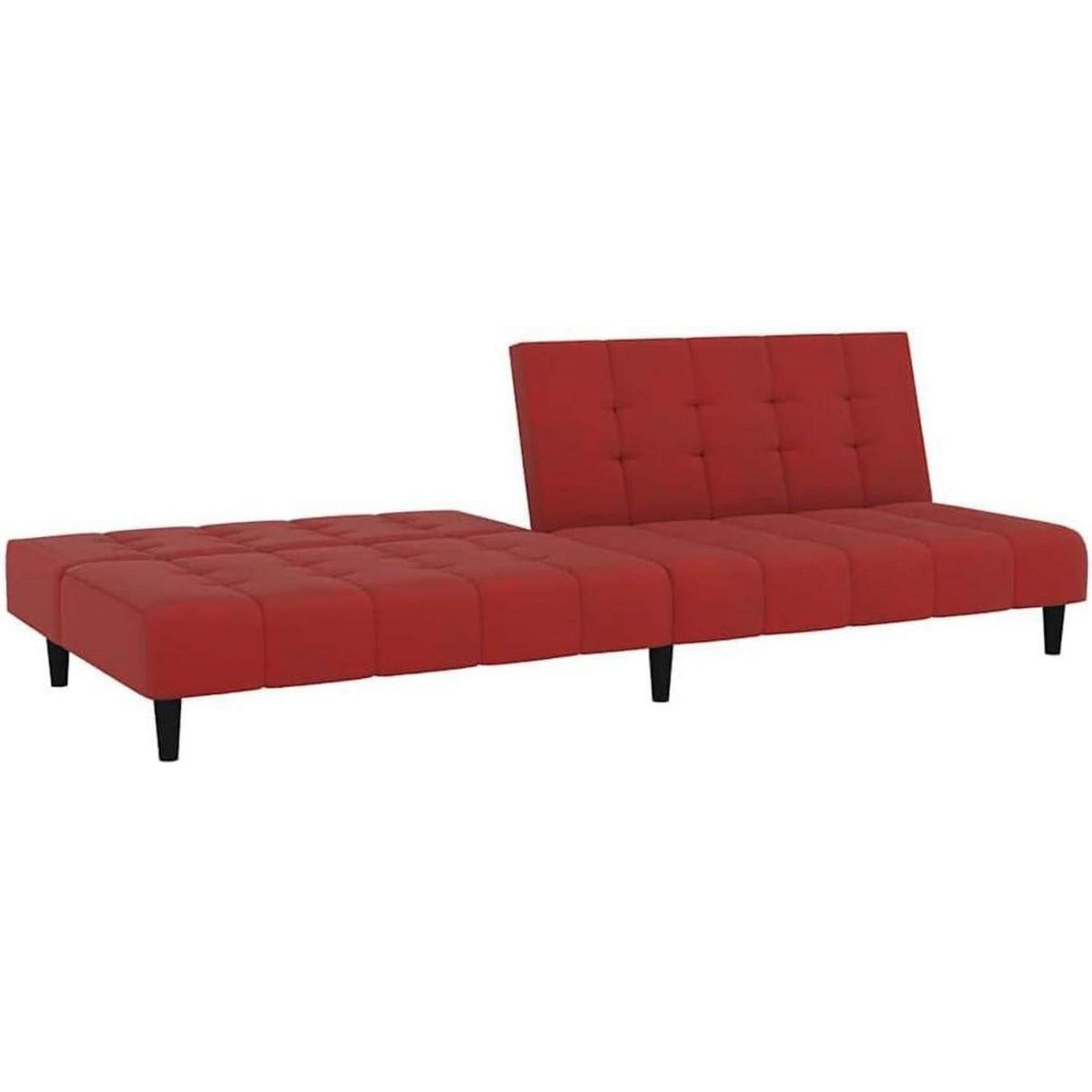 Trennbares Schlafsofa Weinrot – Samt 2-Sitzer für Wohnzimmer
