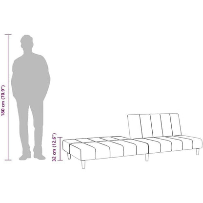 Klappbares Schlafsofa Gelb Samt – 2-Sitzer Couch mit Bettfunktion