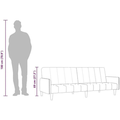 Klappbares Schlafsofa 2-Sitzer, Hellgrün Samt, Bettsofa für Wohnzimmer