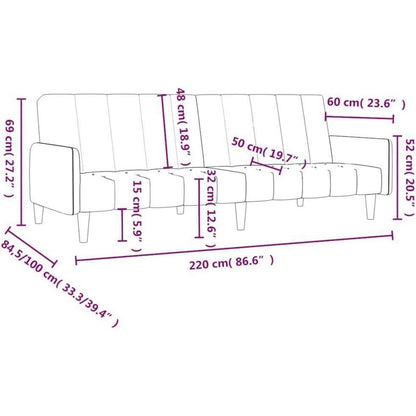 Schlafsessel Creme Samt – 2-Sitzer Klappsofa mit Bettfunktion