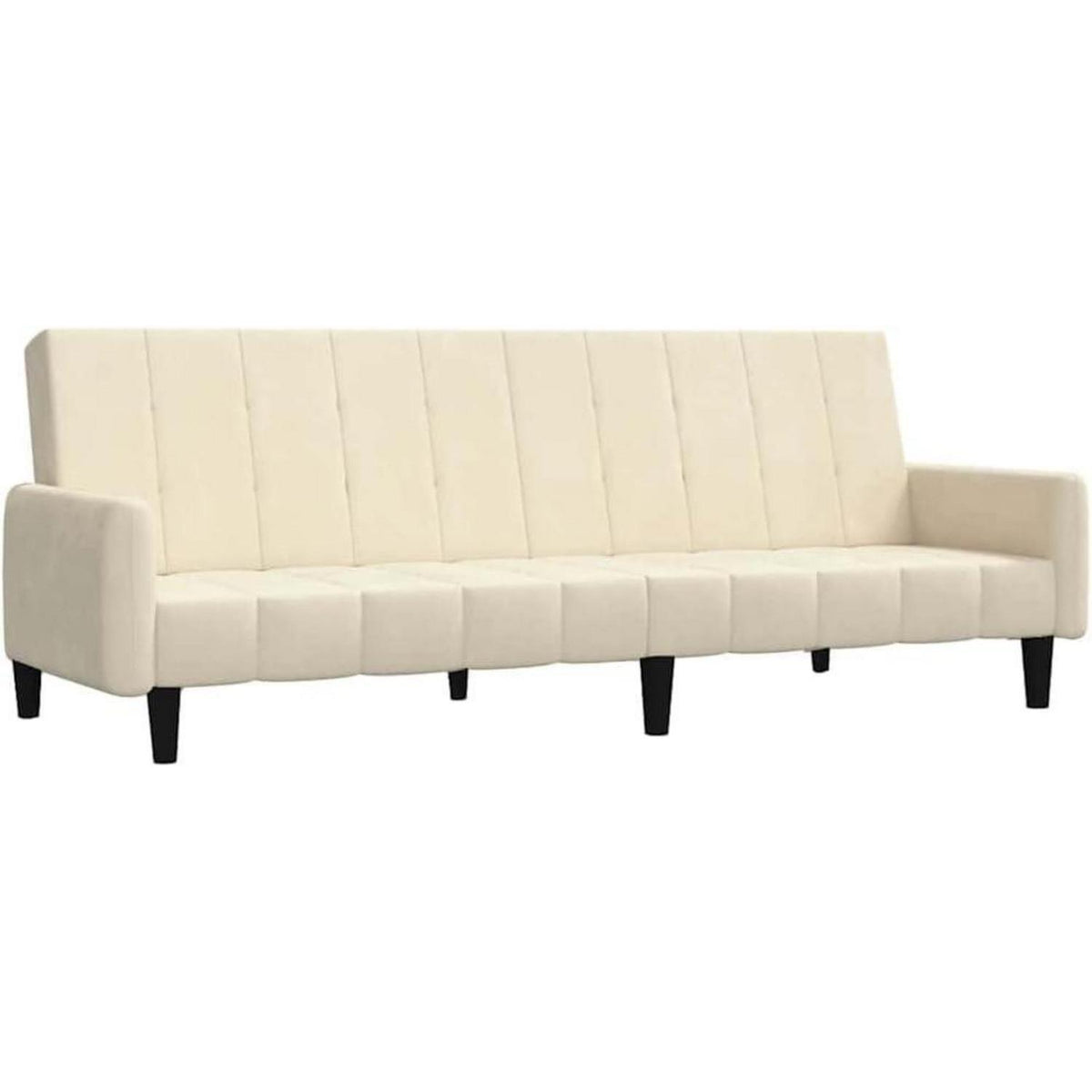 Schlafsessel Creme Samt – 2-Sitzer Klappsofa mit Bettfunktion