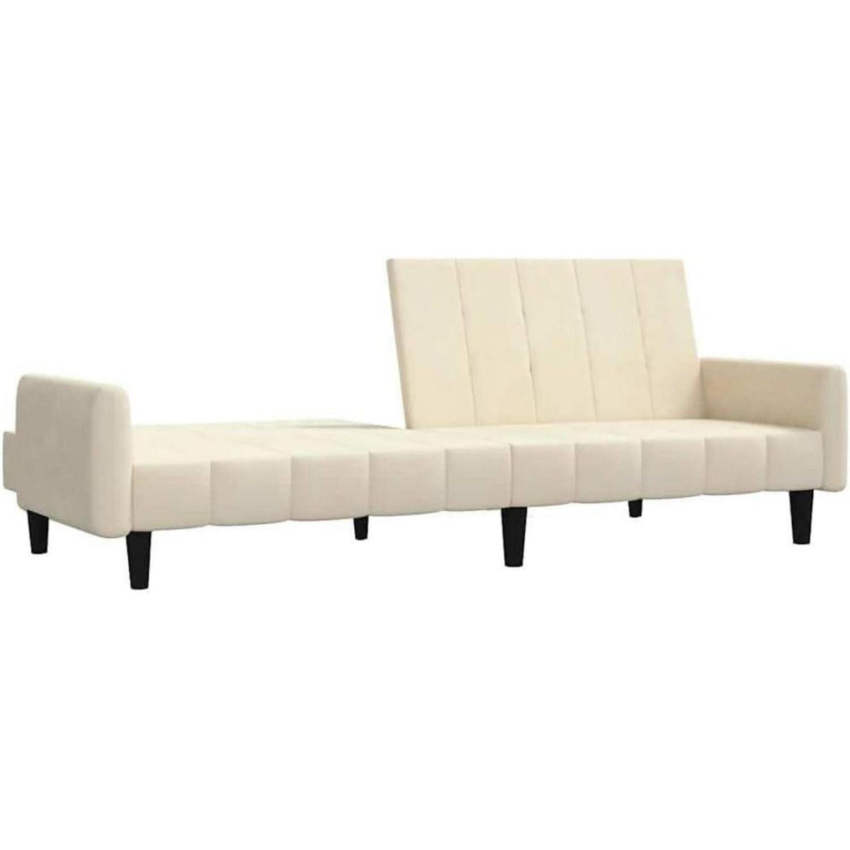 Schlafsessel Creme Samt – 2-Sitzer Klappsofa mit Bettfunktion
