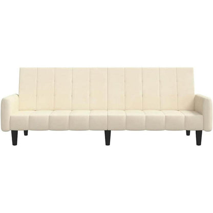 Schlafsessel Creme Samt – 2-Sitzer Klappsofa mit Bettfunktion