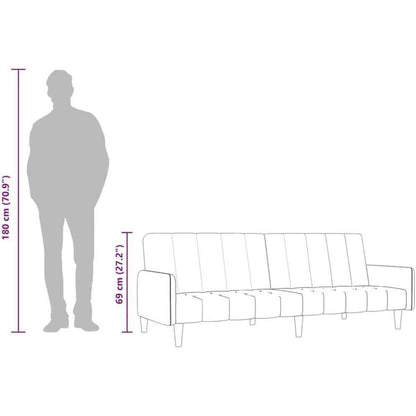 Schlafsessel Creme Samt – 2-Sitzer Klappsofa mit Bettfunktion