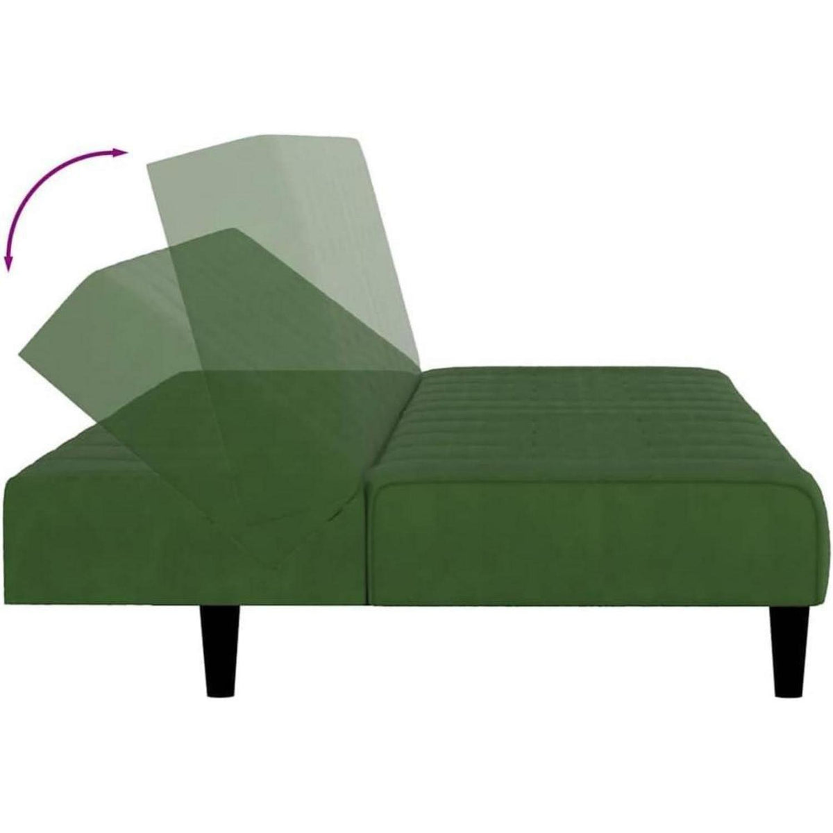 Schlafsessel Dunkelgrün Samt – 2-Sitzer Klappsofa mit Bettfunktion