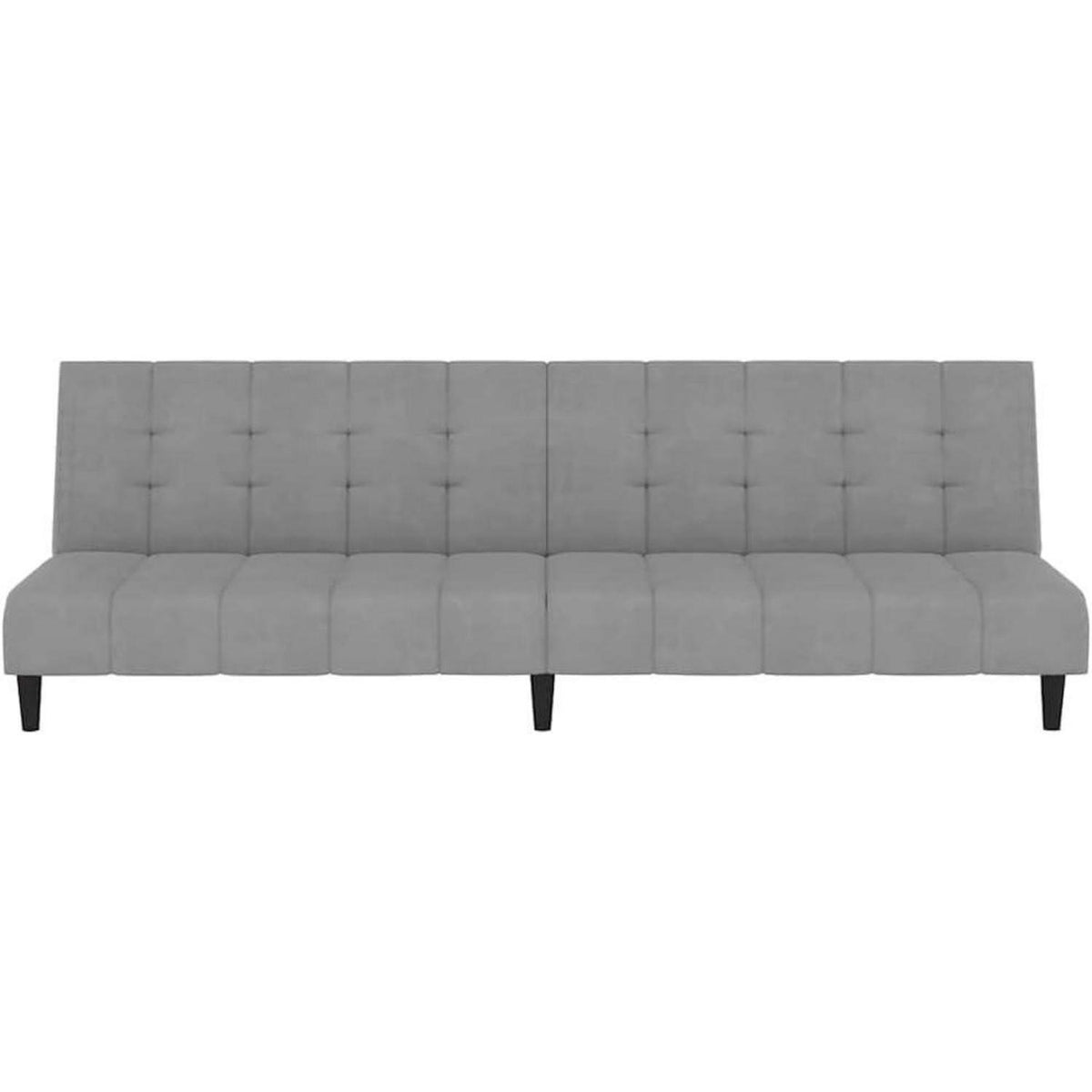 Schlafsofa 2-Sitzer, Hellgrau Samt, Bettcouch für Wohnungen