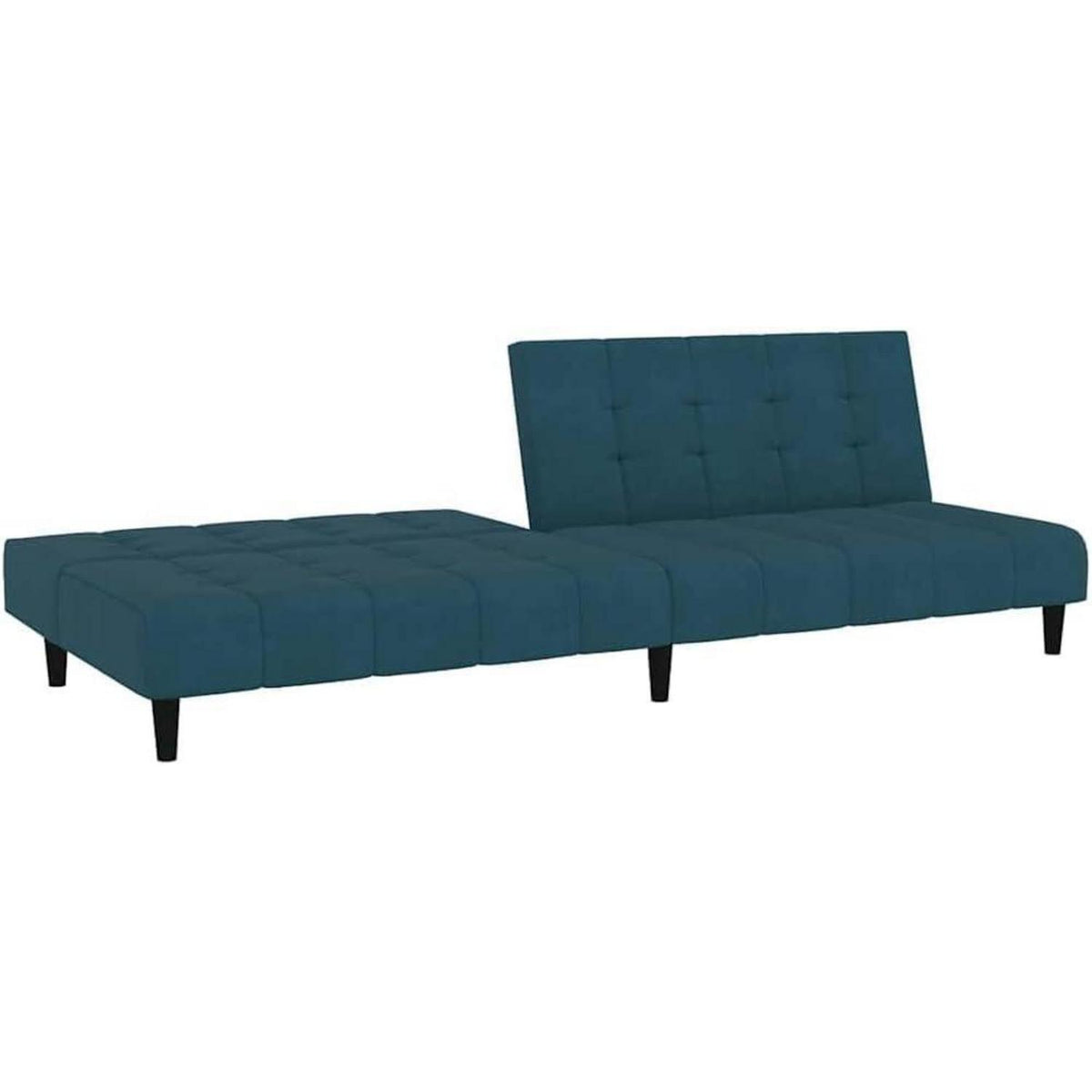 Klappbares Schlafsofa Blau Samt – 2-Sitzer für Wohnzimmer & Gästezimmer