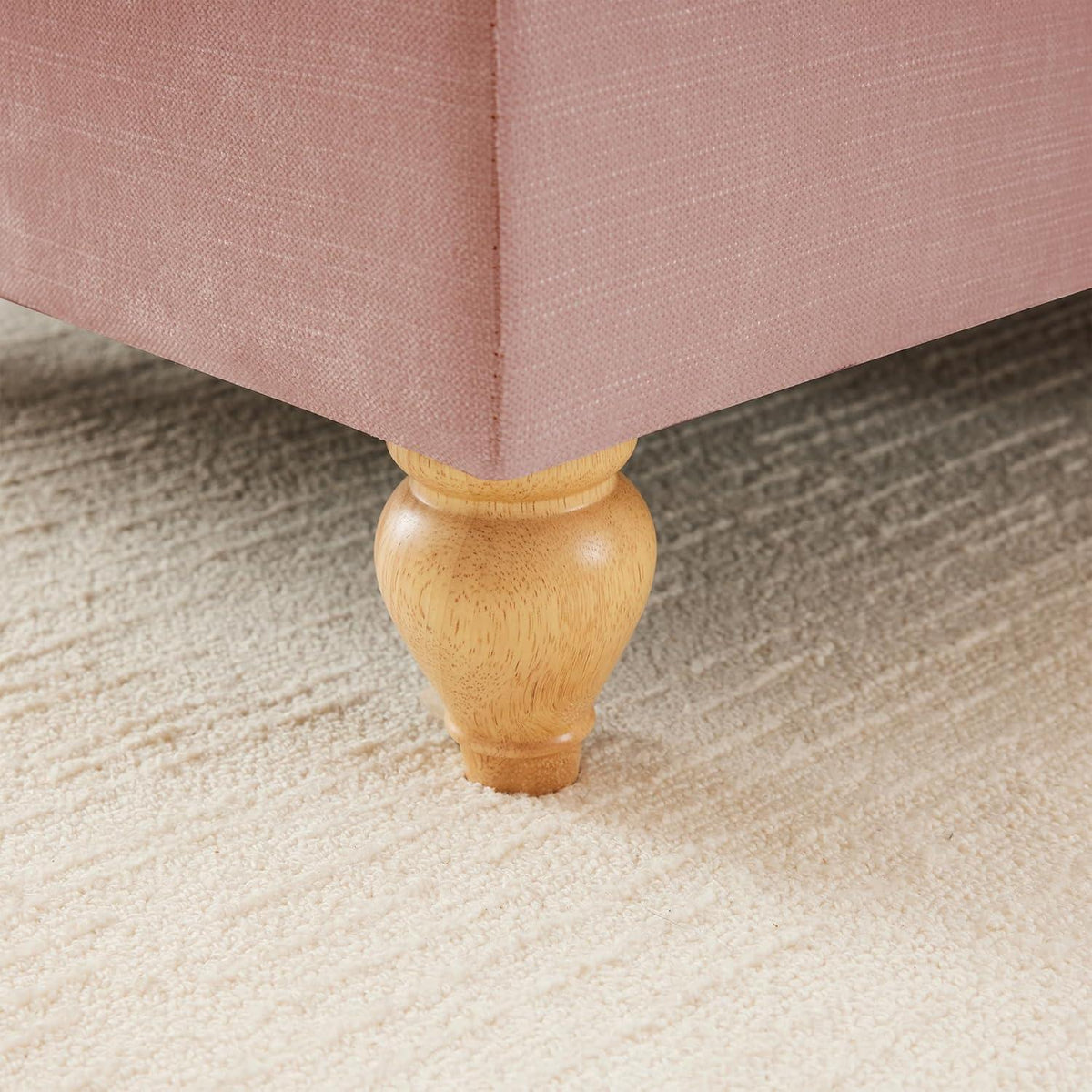 2-Sitzer Sofa Mittelalter-Modern Rosa mit Rüschenschürze & Kissen