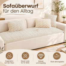 Rutschfeste Sofadecke Plüsch 70x210 Beige – Abnehmbar & Waschbar