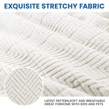 Bettkopfteil Bezug 180cm – Weicher Stretch, Weiß