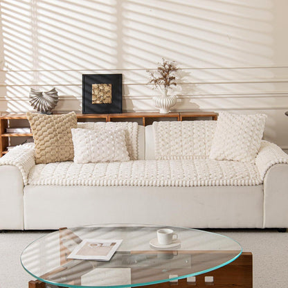 Sofaschoner Plüsch rutschfest 70x150cm Beige Waschbar