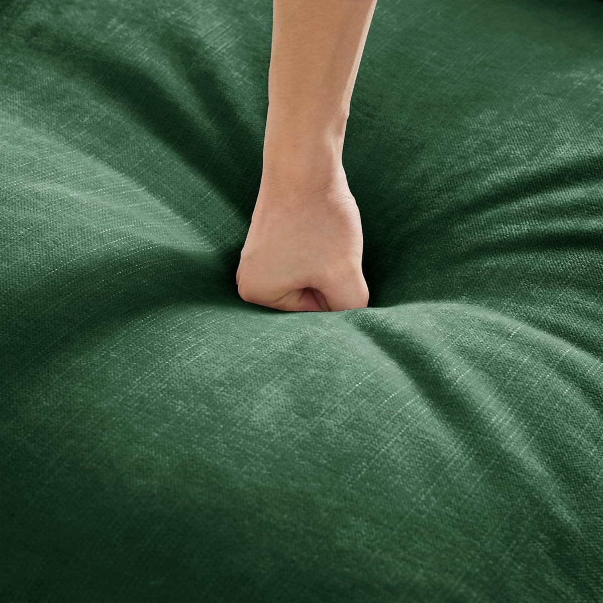 L-förmiges Sofa Mittelalter Stil, Grün, 2-Sitzer mit Rüschenschürze