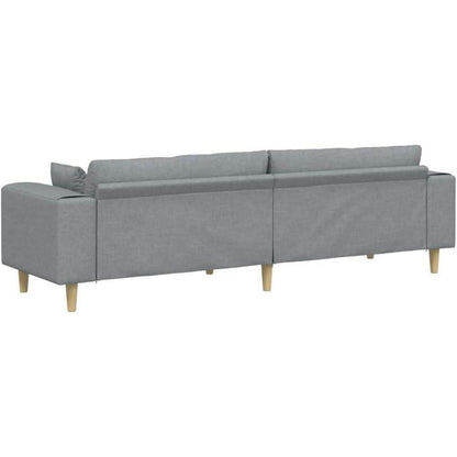 Ecksofa mit Schlaffunktion, Hellgrau, 250 cm Stoffsofa