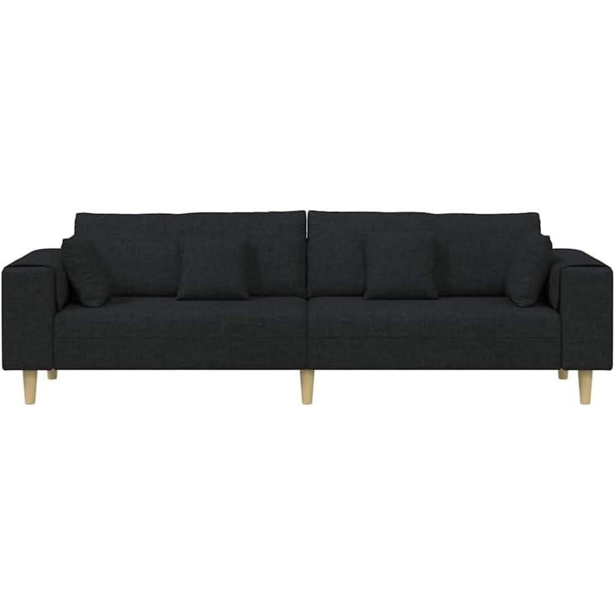 Ecksofa mit Schlaffunktion & Abnehmbarem Bezug – Schwarz