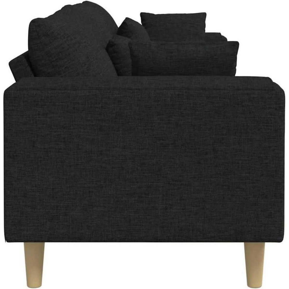Ecksofa mit Schlaffunktion & Abnehmbarem Bezug – Schwarz