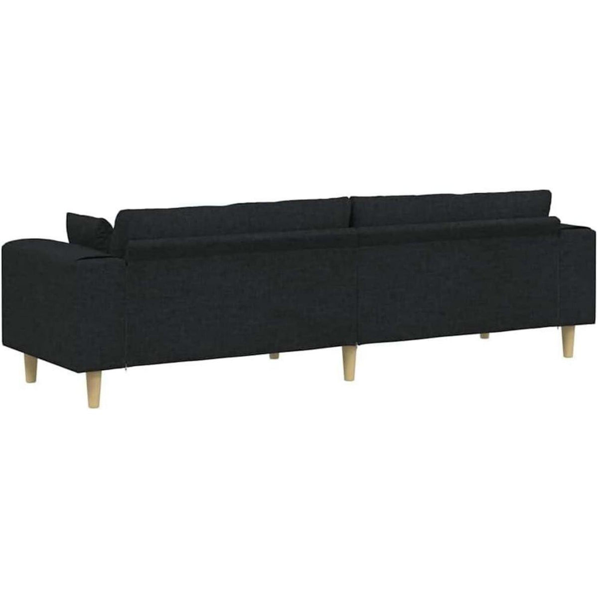 Ecksofa mit Schlaffunktion & Abnehmbarem Bezug – Schwarz