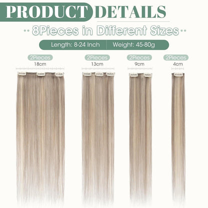 Echthaar Clip-in Blond 45cm Balayage Sandblond