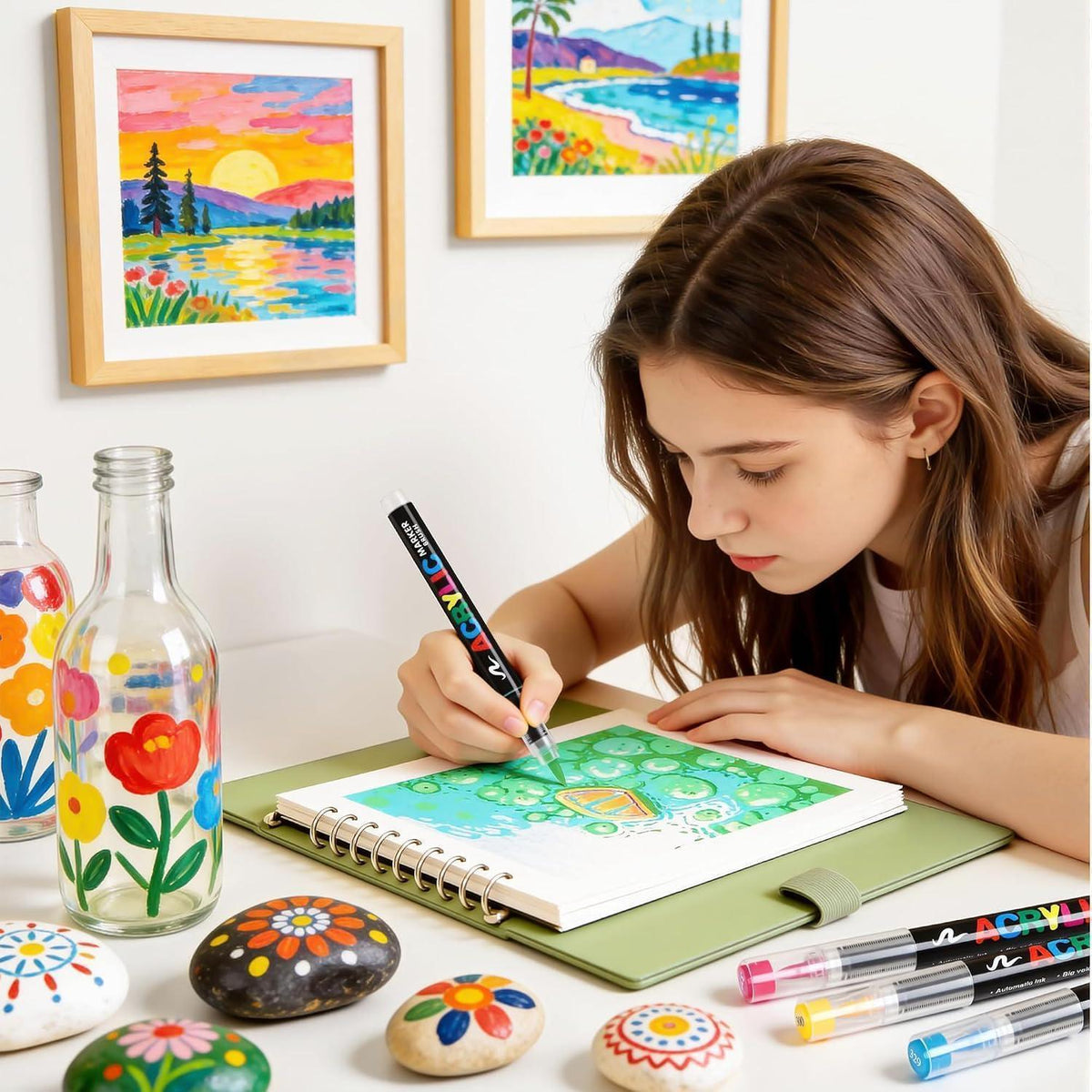 Acrylmarker Set 240 Farben mit Pinselspitze – Mega Künstler-Set