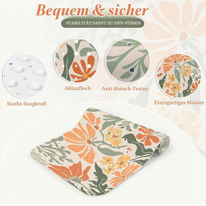 Rutschfeste Badewannenmatte Orange, 100x40 cm – Komfort & Sicherheit