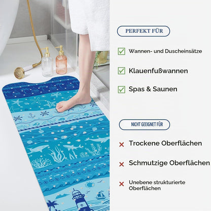 Rutschfeste Badewannenmatte Blau – 100 x 40 cm