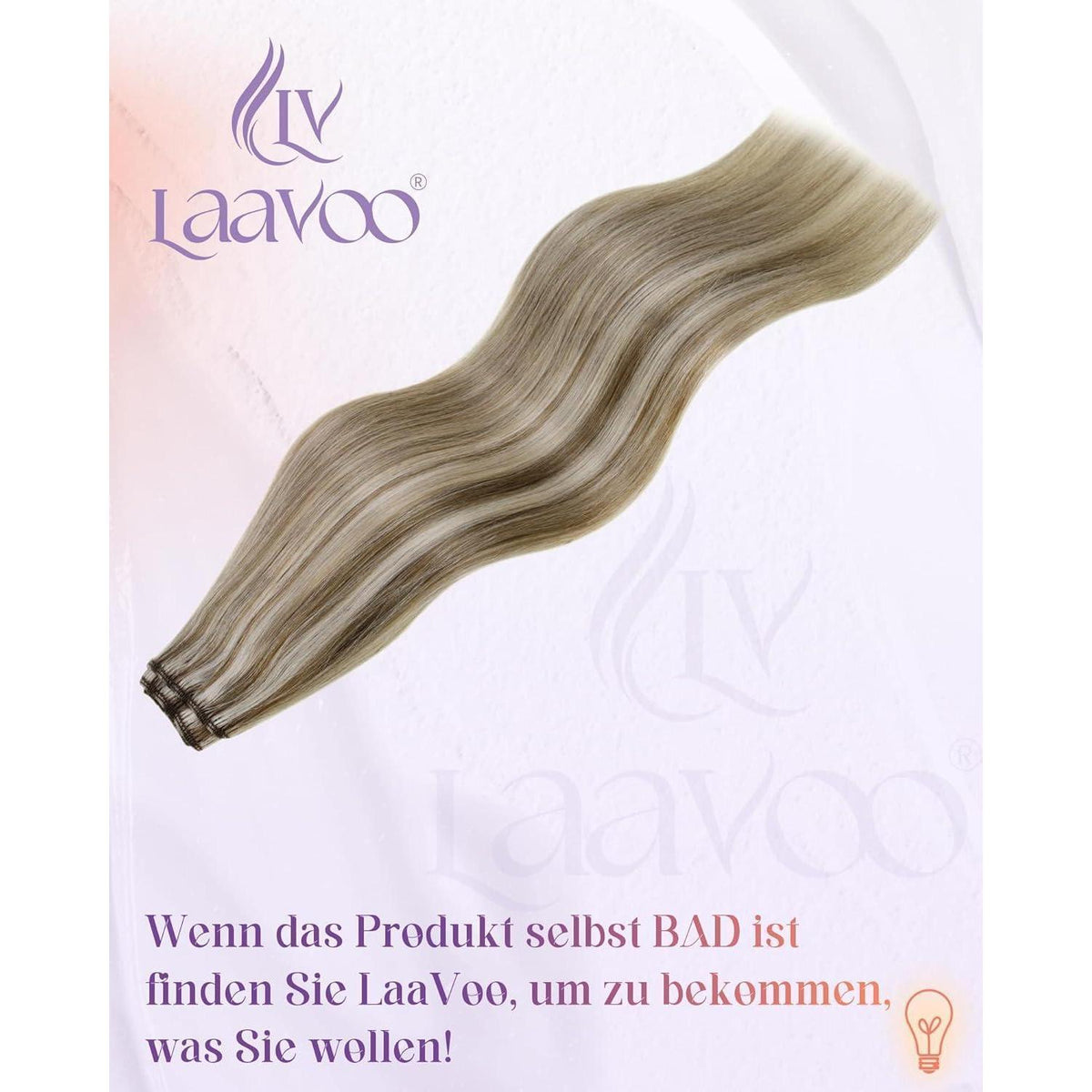 Echthaar Tressen Braun Highlight 50cm - Haarverlängerung