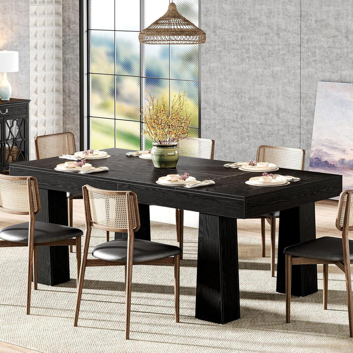 Moderner Esstisch 160x80 cm – Schwarzer Küchentisch für 4-6 Personen