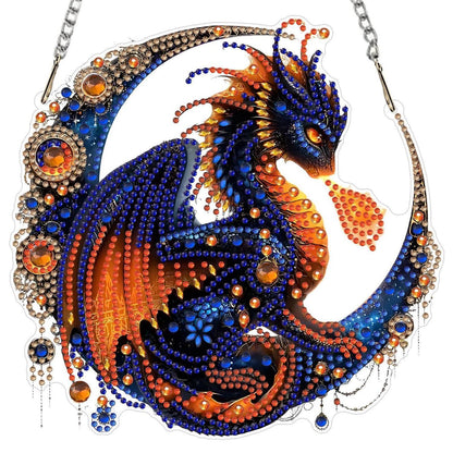 Diamant Painting Drache Anhänger mit Kette – DIY Bastelset