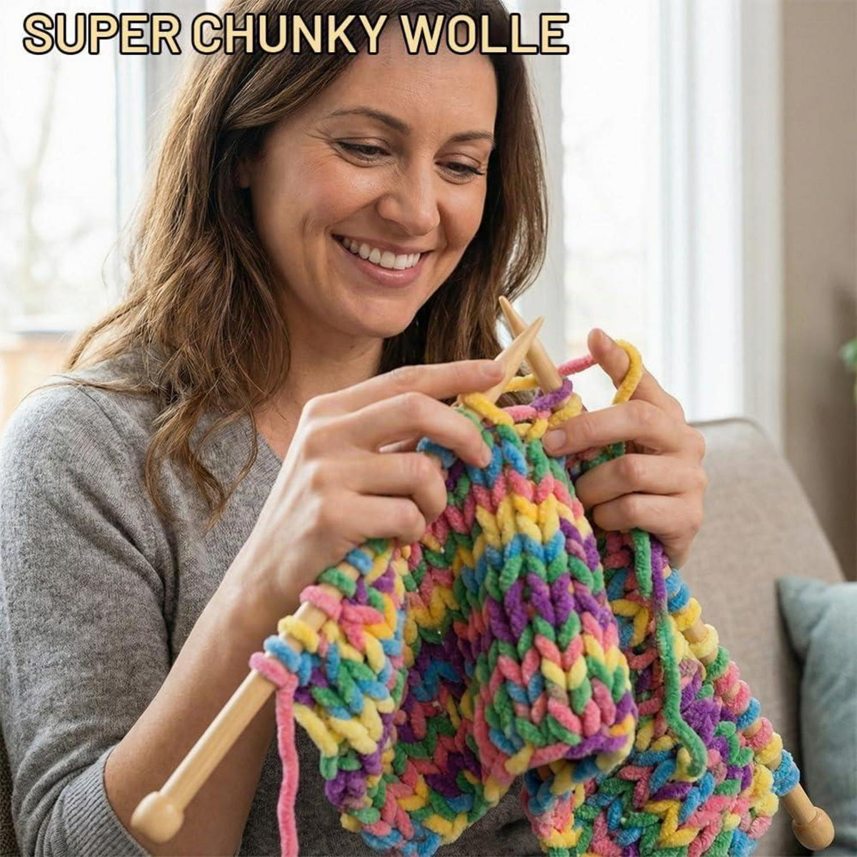Flauschige Chenille Wolle 4x 100g - Häkeln & Stricken Macaron