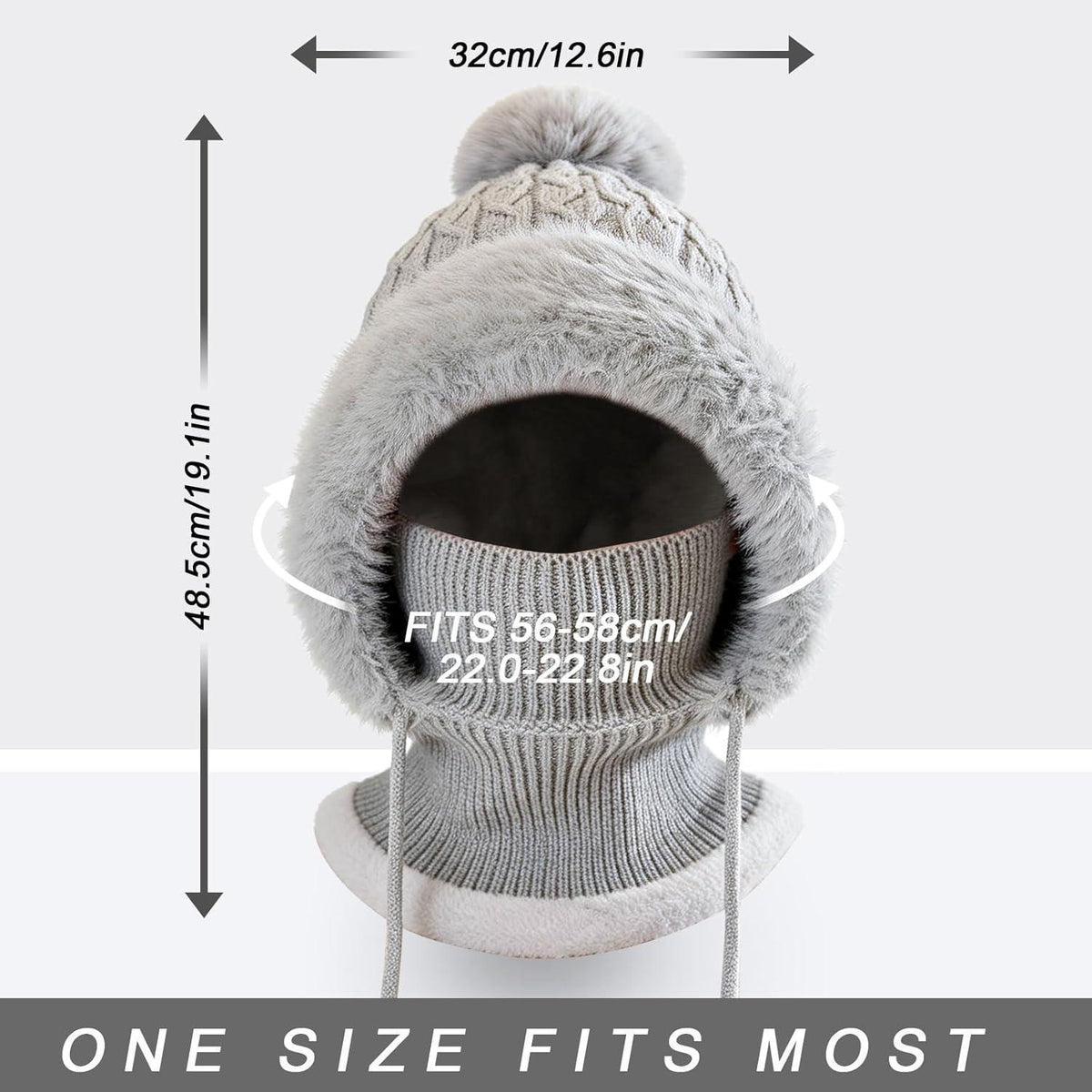 Winter Sturmhaube Damen Fleece 3in1 – Warm & Vielseitig