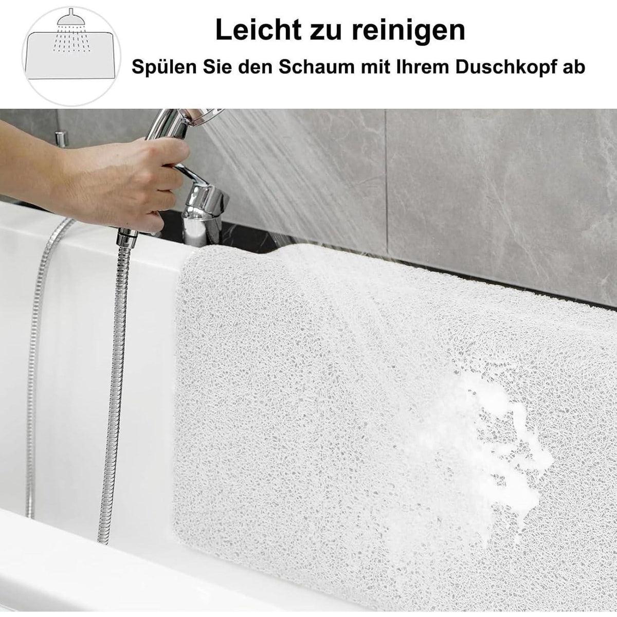 Rutschfeste Duschmatte 80x120 cm – Schnelltrocknend & Entwässernd