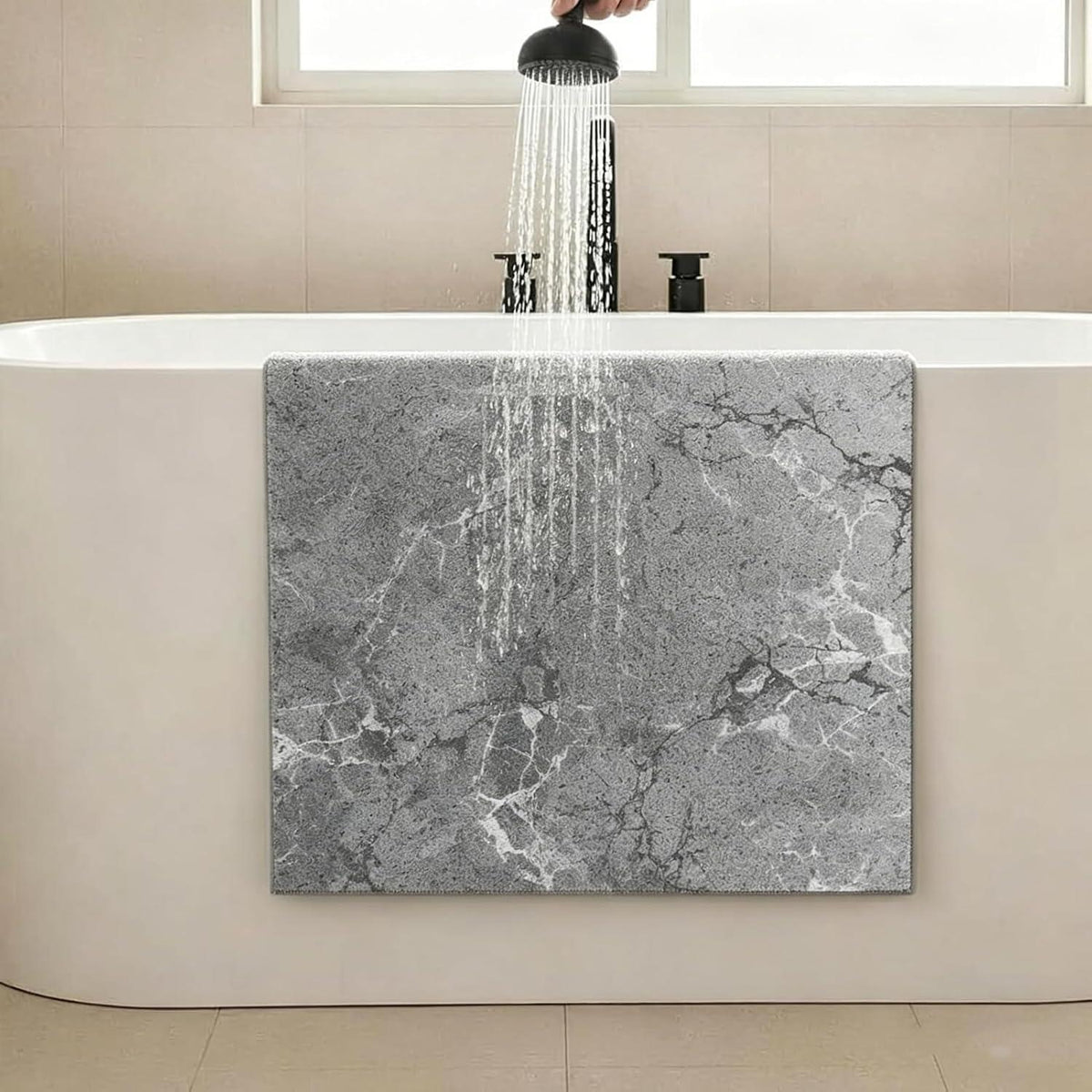 Rutschfeste Duschmatte 80x120 cm mit Ablaufloch